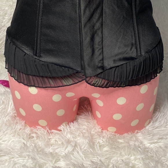 Playboy black satin 2 tone pink & purple ribbon detail corset top - Picture 4 of 10